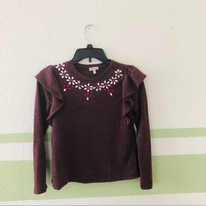 Purple long sleeve blouse